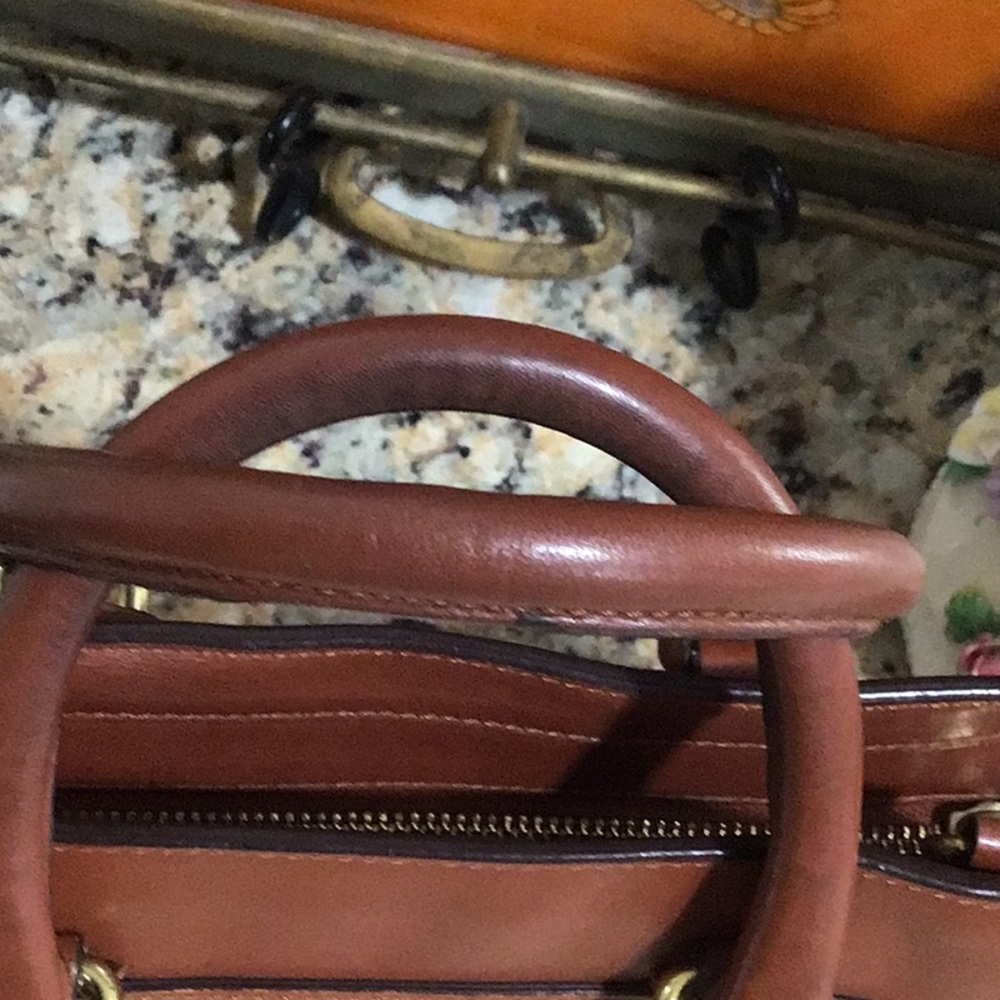 Coach Legacy Leather Tanner Crossbody Tote Handbag Cognac - Picture 5 of 16